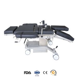 Black Mattress120mm Kidney Bridge Radiolucent Operating Table With German Wheels
