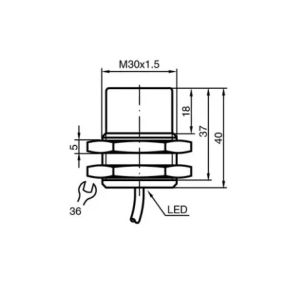 Pepperl+Fuchs NBN15-30GM40-Z0 Inductive Sensor, 30mm Range, M30, PNP NO, IP67 |