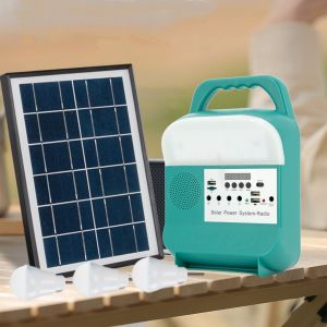 Outdoor Portable Solar Home Light System Kit Mini Power Led Charging Monocrystal