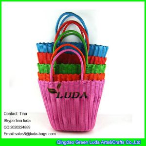 Buy cheap LUDA candy color straw basket bag cheap gift pp straw beach bag from wholesalers
