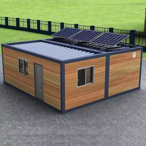 Buy cheap Ready made luxury modular houses with bathrooms 20 40 ft prefab container house Wooden solar-powered container house from wholesalers