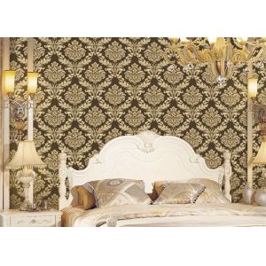 China Classical Strippable Damask Wall Covering , Luxury Home Decoration Wall Covering on sale