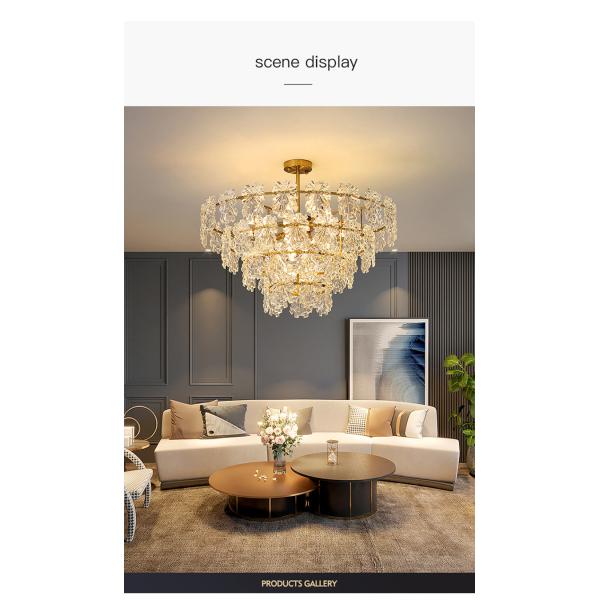 Transparent Glass Led Chandelier For Living Room Foyer Hall Luxury Ceiling Lamp Decor Kitchen leaf chandelier(WH-CY-250)
