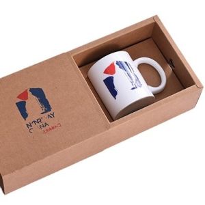 China Foldable Sliding Rectangle Kraft Corrugated Boxes Gift Coffee Mug Shipping Boxes With Drawer on sale