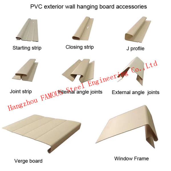 Quality Customized Colored UV Resistance Fireproof PVC Waterproof cladding vinyl siding panel hanging board accessories for sale