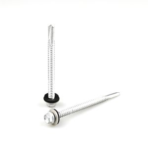 China 12 -14x75 Stainless Steel Self Drilling Roofing Screw Tek Bimetallic Screw With Washer on sale