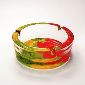 Buy cheap 13cm 5.1 Inch Dia Round Heavy Glass Ashtray Machine Pressed With Notches from wholesalers