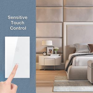 Buy cheap Glomarket 2 Gang Wifi Tuya Glass Panels Light Wall Fan Smart Switch No Neutral Smart Switch With Button For Home from wholesalers