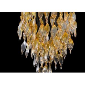 Buy cheap Romantic ribbon art chandelier glass twisted strip shape hotel lobby exhibition hall theater non-standard engineering chandelier from wholesalers