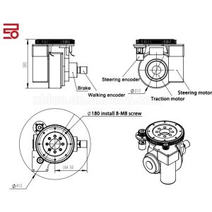 Buy cheap Brushless Rueda Grua Warehouse AGV Drive Wheel Assemblies Delivery Robot Swivel Casters from wholesalers