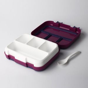 Eco Friendly 4-Compartment Food Storage Container for Kids 1160ml Purple