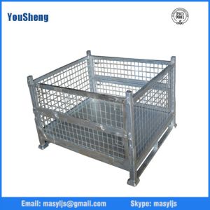 Buy cheap Industrial warehouse folding stackable storage wire mesh basket container from wholesalers