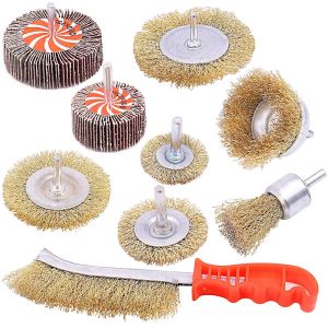 Buy cheap Brass Coated Wire Wheel Brush 9pcs Brass Plating Filament from wholesalers