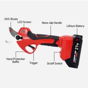 21V Cordless Electric Tree Pruner Pruning Shears Scissors With LED Screen