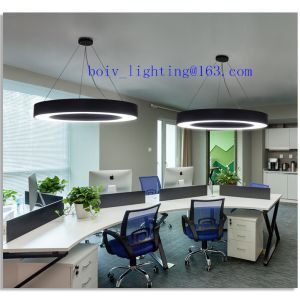 LED Pendant Lights Round Shape Black White Wood Color 800MM 600MM