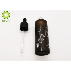 Buy cheap Frosted Amber Glass Empty Cosmetic Bottles 2 OZ With Matte Black Dropper from wholesalers