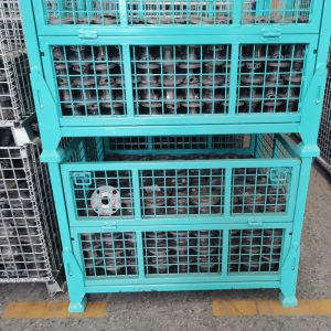 Buy cheap Grid Material Metal Pallet Crate Folding Mesh Container Customized from wholesalers