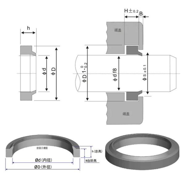 WP6/P6/A8/38/GHM Hydraulic Dust Seal Made Of NBR Rubber For Hydraulic Cylinders