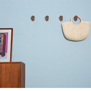 Natural Wooden Wall Hooks for Coats Hats Towels 2-Pack