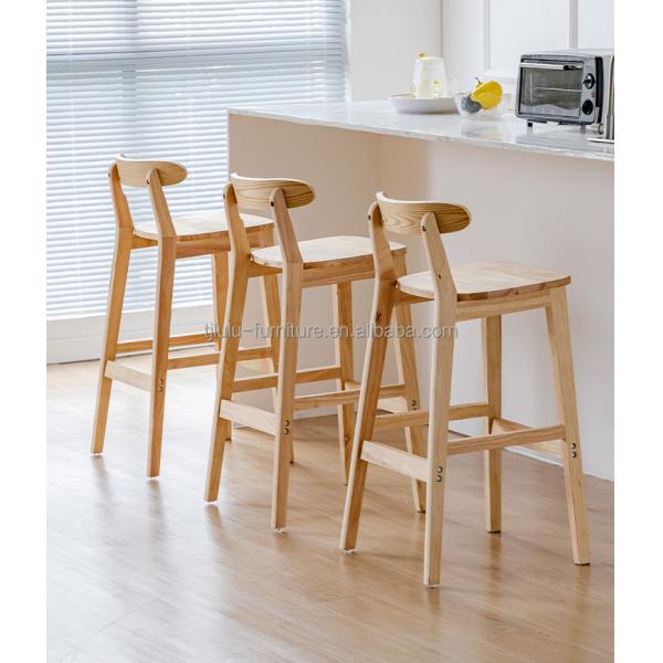 Vintage Style High Chair Bar Stool with Solid Wood Material LL-C34