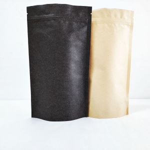 Buy cheap Brown Black Kraft Paper Stand Up Pouch with Zipper Resealable Recyclable Digital Printed from wholesalers