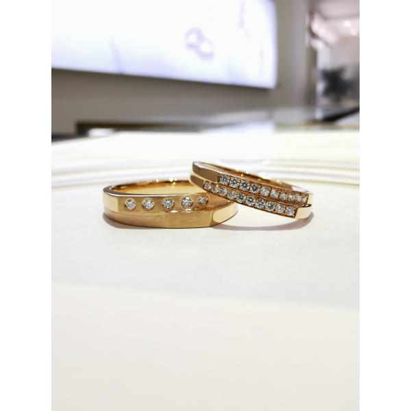 Quality Gift Party Two Diamonds Layers 8.5g Personalized Couple Rings for sale