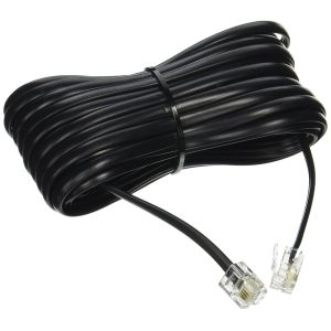 Buy cheap Shielded RJ12 to RJ12 6P6C Telephone Cable 24AWG Black PVC from wholesalers