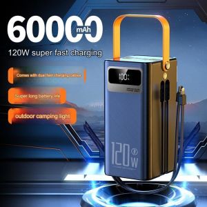 Buy cheap Powerbank 50000mAh 30000nah Power Bank With LED Lights New 60000mAh Power Station With Cable Included from wholesalers