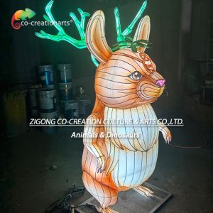 Whimsical Mouse Lantern With Glowing Green Antlers | Animals Lantern Collection