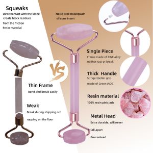 Buy cheap Quartz Face Jade Roller Logo Customized Face Massage Stone Roller from wholesalers