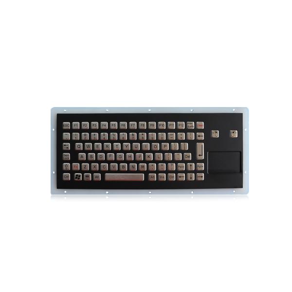 Stainless Steel Industrial Black Keyboard With Touchpad IP65 Waterproof Panel