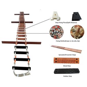 Buy cheap Wood Manila Boat Rope Ladder , Customized Width Emergency Rope Ladder product