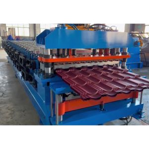 Buy cheap PLC Control Metal Cold Steel Glazed Roof Tile Making Machine Step Tile Roofing Sheet Roll Forming Machine Factory from wholesalers