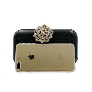 Beautiful Flower Clasp With Diamond Rectangle Box Clutch Frame