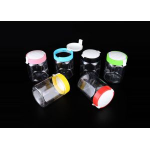 Buy cheap Honey Storage 500ml Hexagonal Plastic Jar With Metal Lid from wholesalers