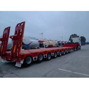 Buy cheap Axle Number 7 Best 40t-100t Flat Low Bed Semi Trailer with Jost Gooseneck Semi Trailer from wholesalers