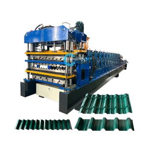 Buy cheap Three Layer 836 Corrugated Q Tile Trapezodial High Rib Triple Designs Roof Sheet Roll Forming Machine from wholesalers