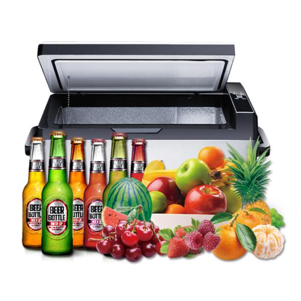 Quality Durable Mini Car Refrigerator With Tempered Glass And Steel Housing for sale