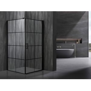 Buy cheap Stylish Square Shower Enclosures With Printing Glass And Black Frame from wholesalers