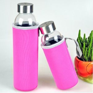 Buy cheap New Design Glass Water Bottles with Cover 280ml 550ml, Various Designs are Available  from wholesalers
