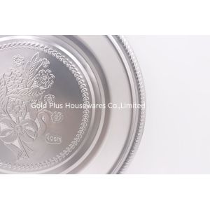 Buy cheap 30cm Factory supply cheap price round tray high quality stainless steel food serving tray from wholesalers
