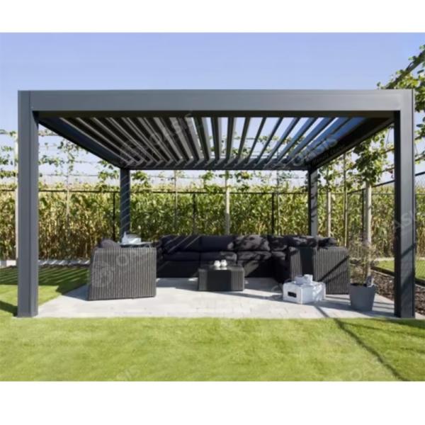 Quality Modern Aluminum Gazebo With Louvered Roof , Metal Pergola With Louvers for sale