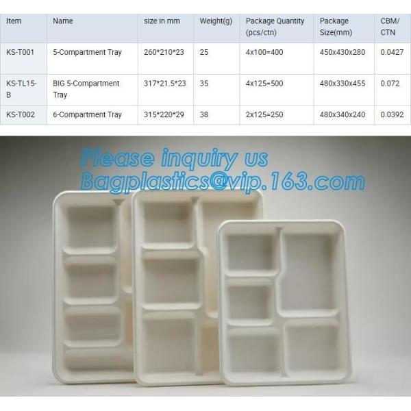 Compostable custom environmental biodegradable trays disposable sugarcane pulp