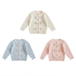 Buy cheap 2023 spring and autumn hot sale sweet and lovely solid girls knitted sweater cardigans from wholesalers