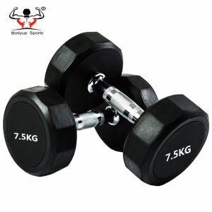 Buy cheap Dodecagon Round Rubber Dumbbells , Gym Equipment Dumbbells Little Smell from wholesalers