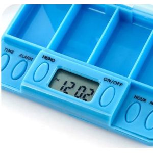 Medication Electronic Pill Box Dispenser With Timer Alarm Digital Smart