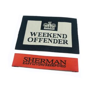 Buy cheap Woven Sewing Custom Embroidered Fabric Labels Garment Label Shoes Embroidered Logo Tags from wholesalers