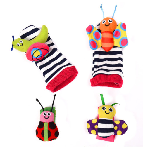 Quality Adjustable  Kids Plush Toys Wrist Ring Bell Puzzle Toy Socks for sale
