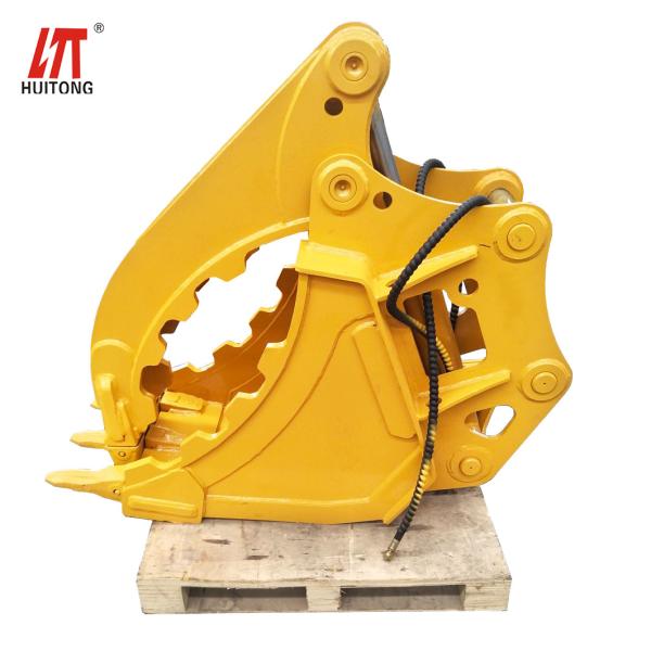 Yellow / Black Excavator Thumb Bucket For Gripping Capacity 3-100 Tons