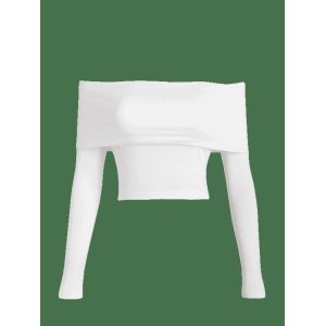 Spring New Design Off The Shoulder Crop Top Long Sleeve